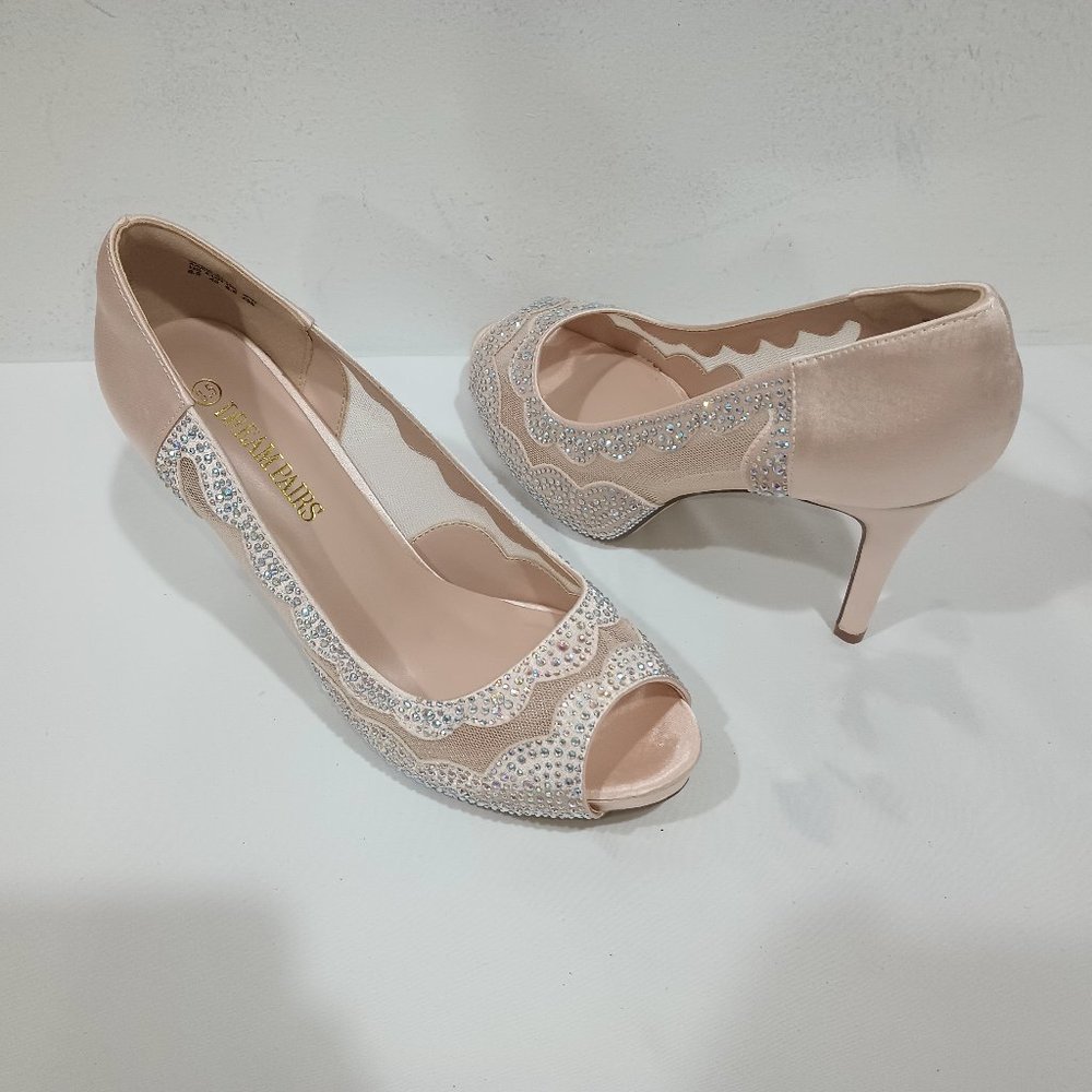 DREAM PAIRS Women's Divine-01 High Heels Dress Pump Shoes Size 8.5 Champagne - Picture 6 of 14